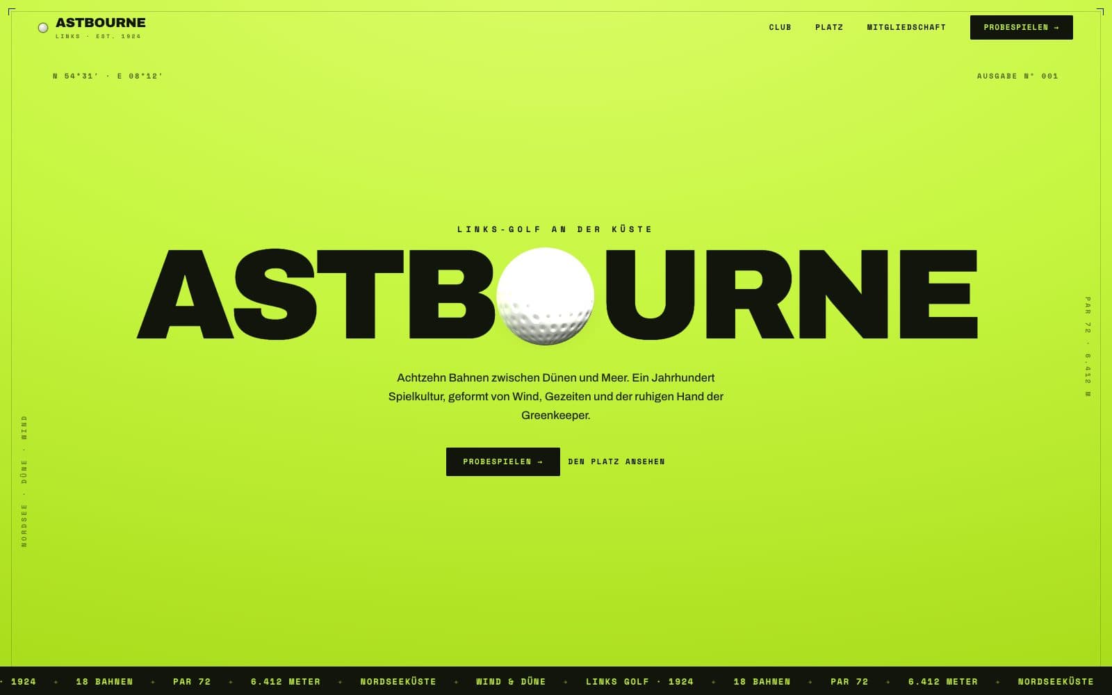 Astbourne — Links-Golf an der Nordseeküste.