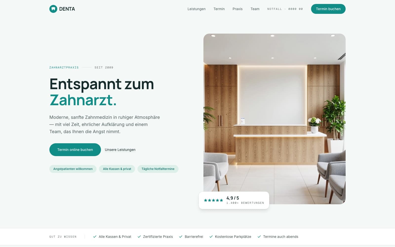 DENTA — Entspannt zum Zahnarzt.
