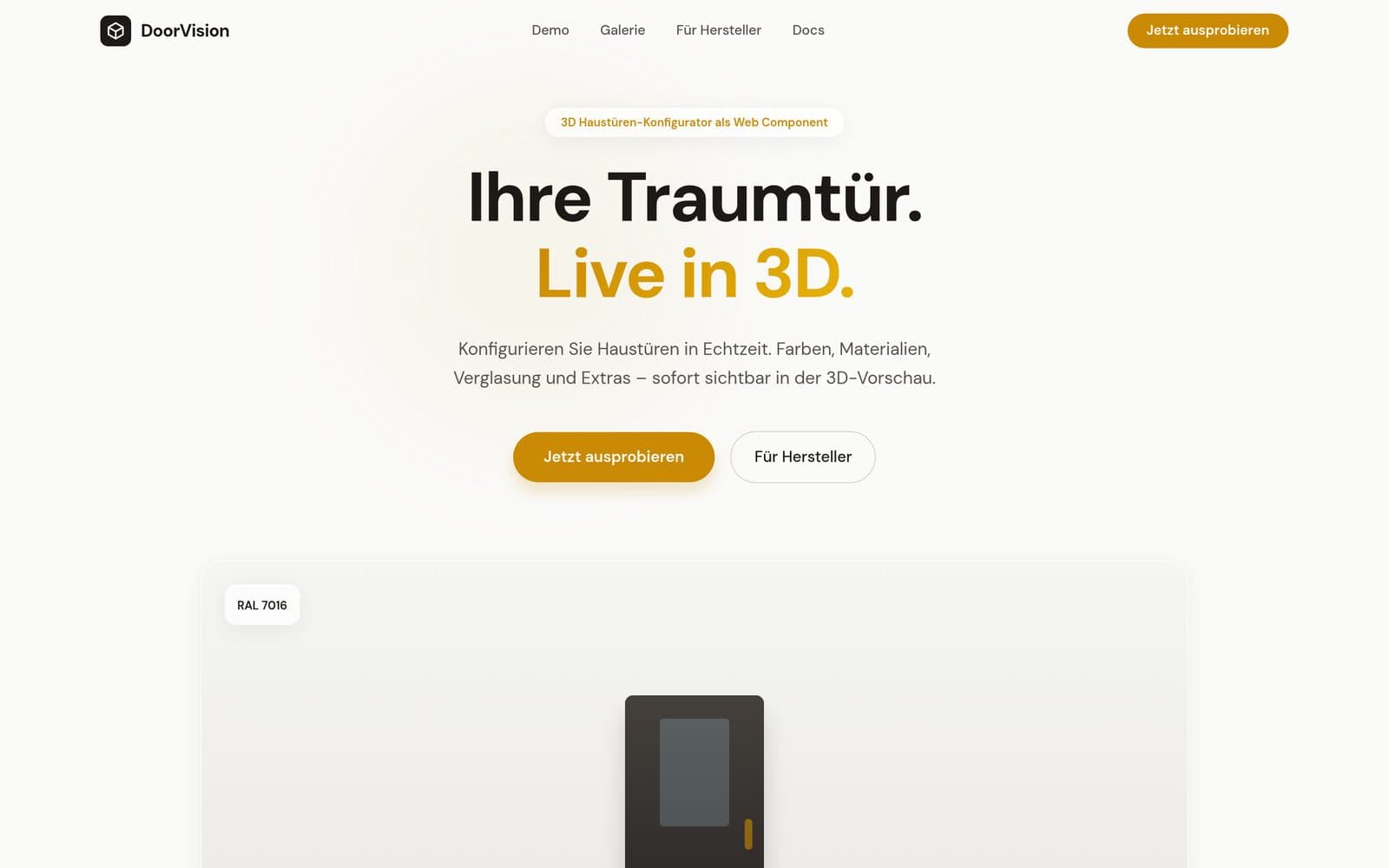 DoorVision 3D — Ihre Traumtür. Live in 3D.