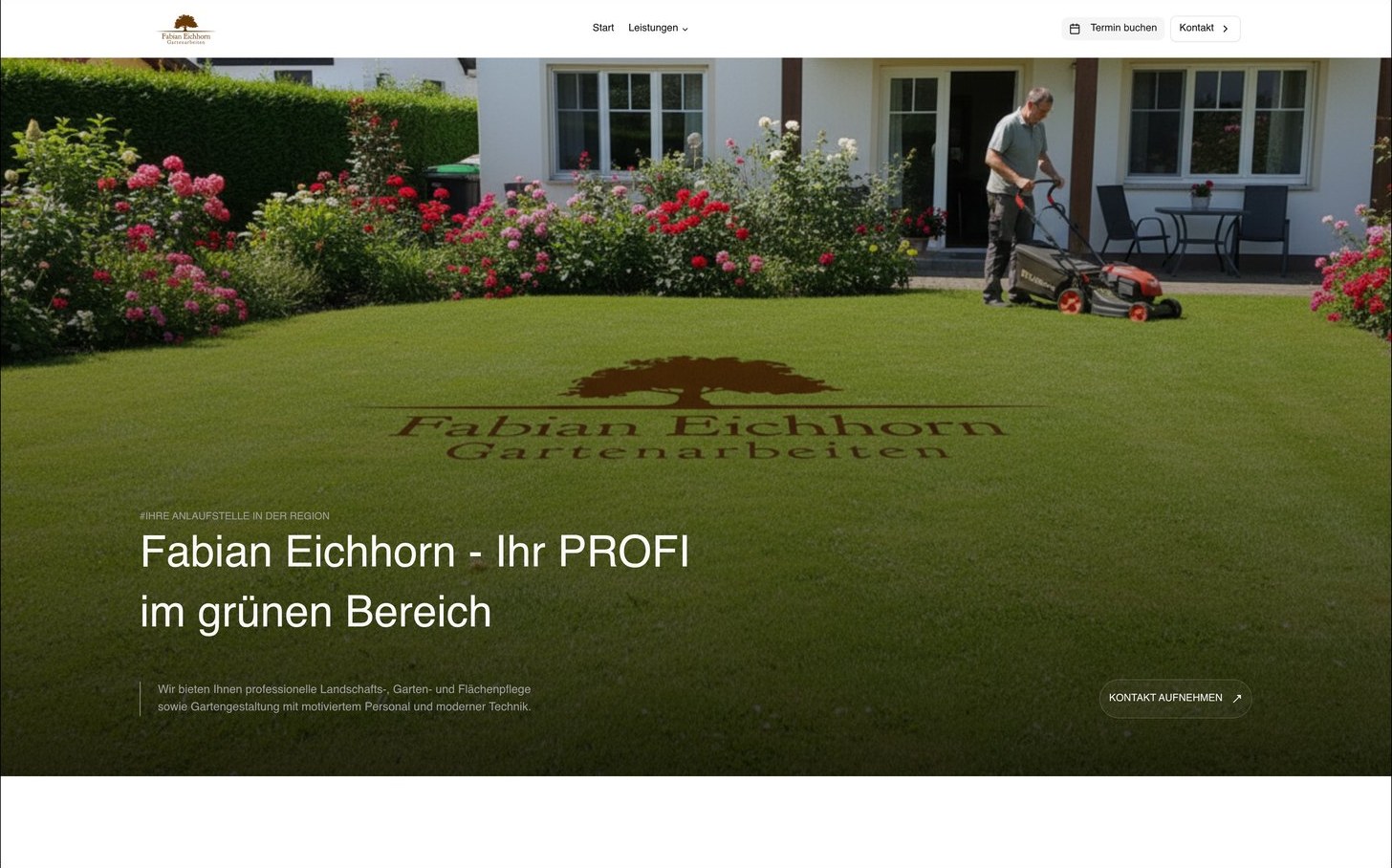 Fabian Eichhorn — Gartenarbeiten & Brennholzverkauf — Screenshot der Live-Website Fabian Eichhorn — Gartenarbeiten & Brennholzverkauf — Screenshot der Live-Website