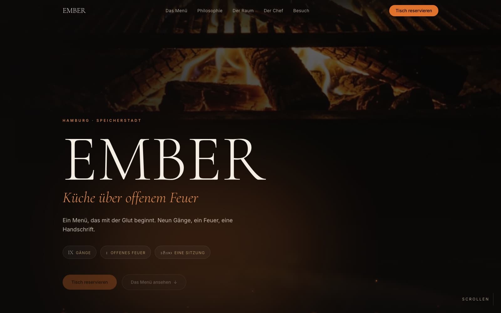 EMBER — Küche über offenem Feuer.