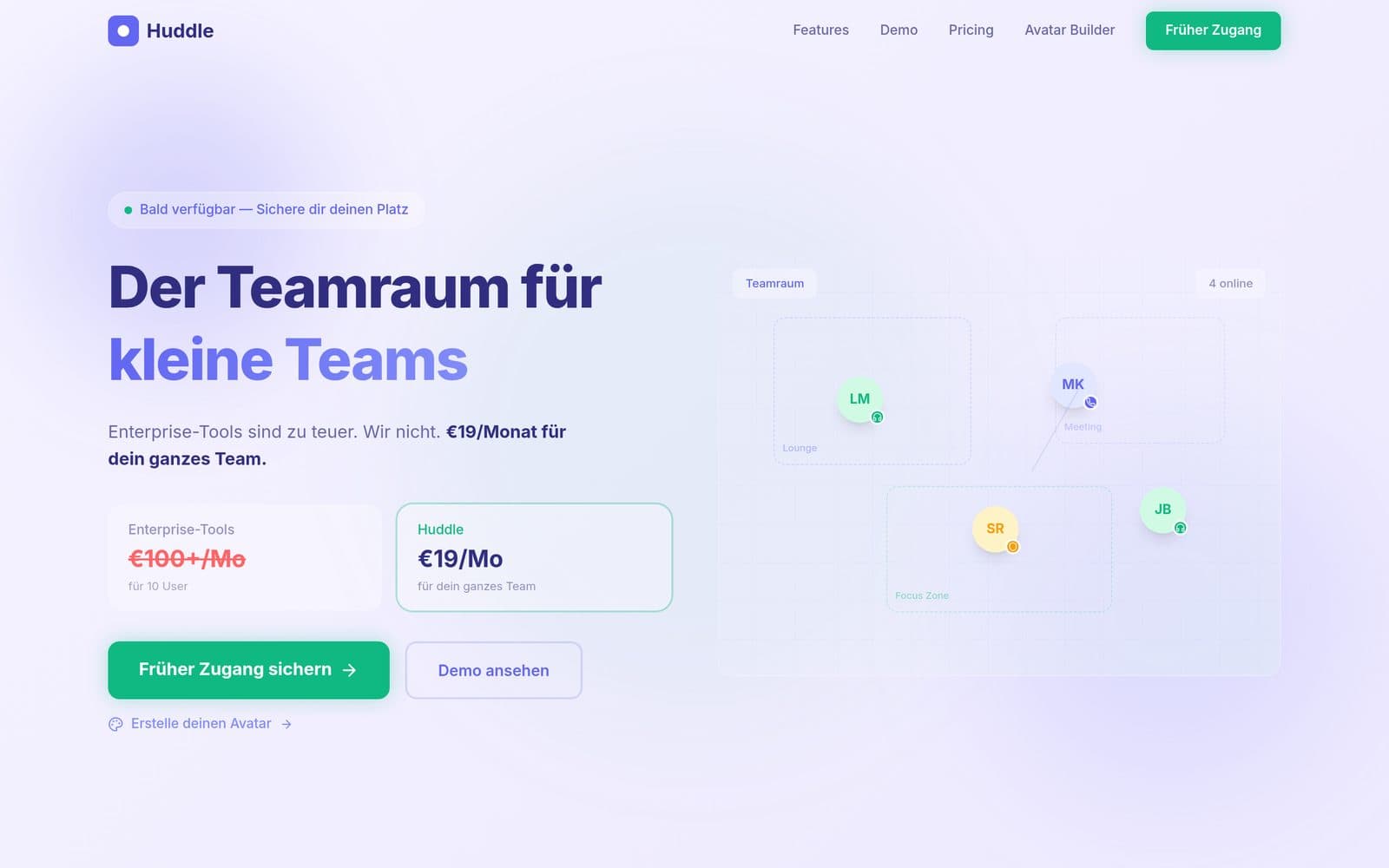 Huddle — Der Teamraum für kleine Teams.