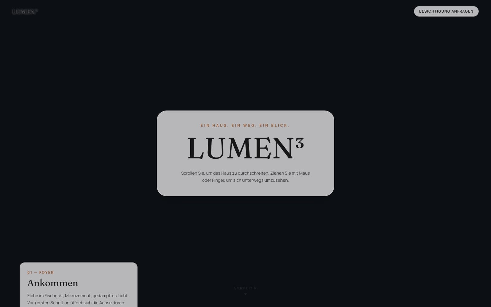 LUMEN³ — Ein Haus. Ein Weg. Ein Blick.