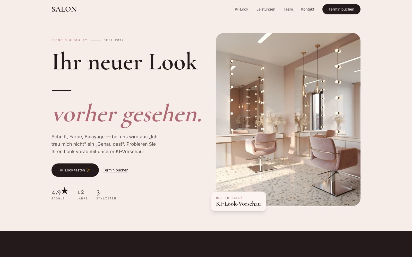 SALON — Ihr neuer Look — vorher gesehen.